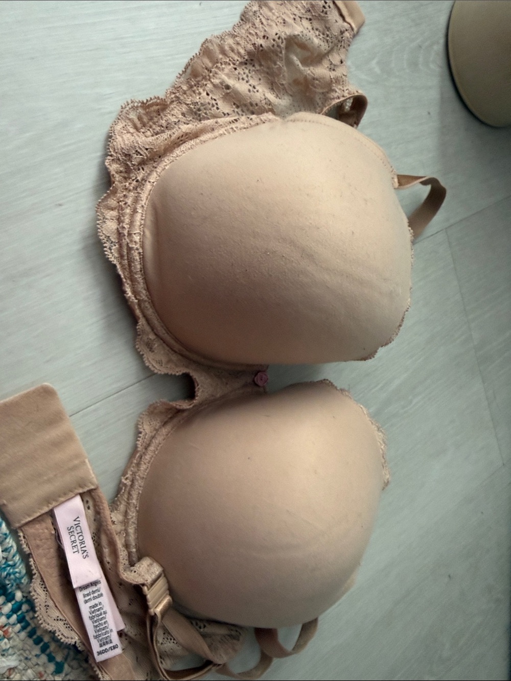 Victoria’s Secret Lace Trim Padded Bra - Nude
